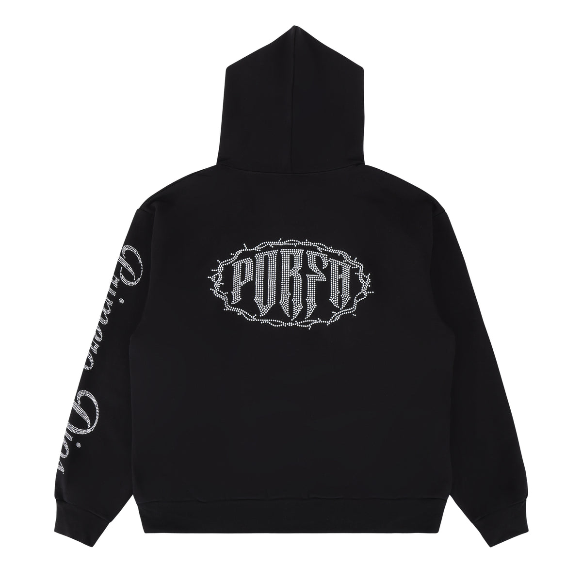 PORFA STAR ZIP HOODIE BLACK