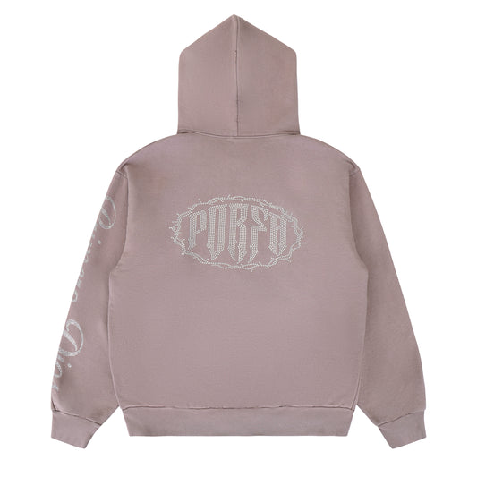 PORFA STAR ZIP HOODIE OPAL