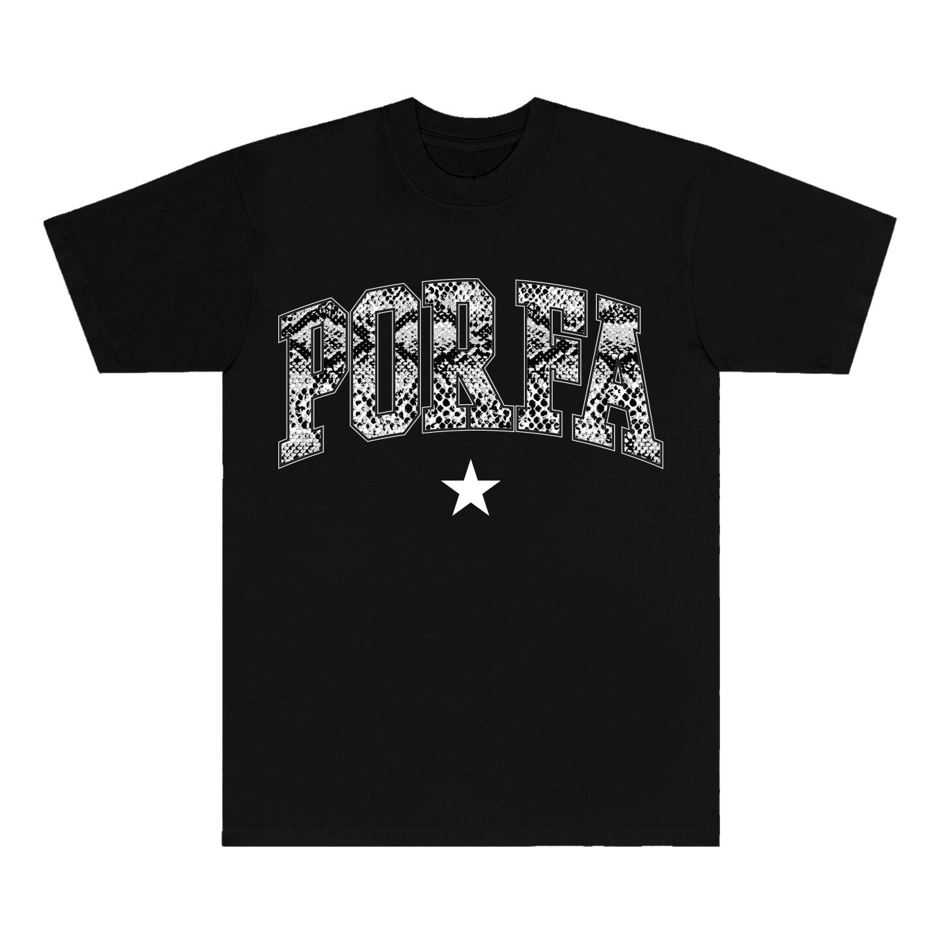 PORFA SNAKESKIN TEE - BLACK