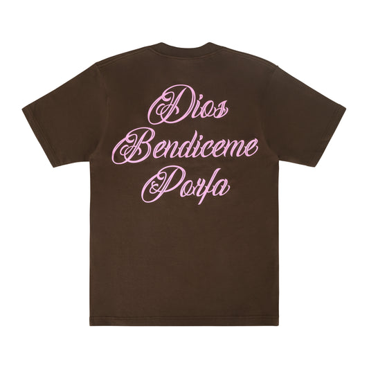 PORFA DIOS BENDICE TEE - BROWN