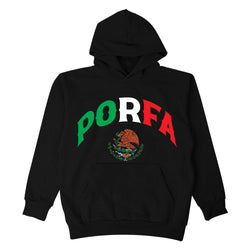 PORFA FLAG HOODY - BLACK