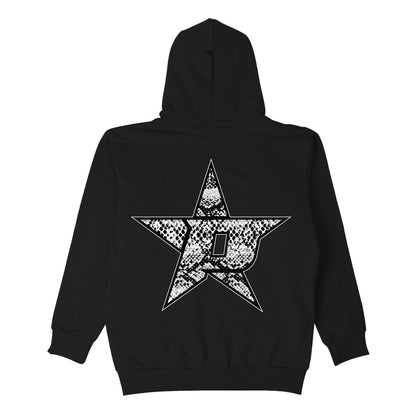 PORFA SNAKESKIN HOODY - BLACK