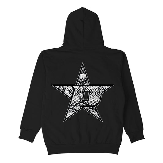 PORFA SNAKESKIN HOODY - BLACK