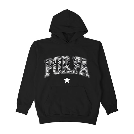 PORFA SNAKESKIN HOODY - BLACK