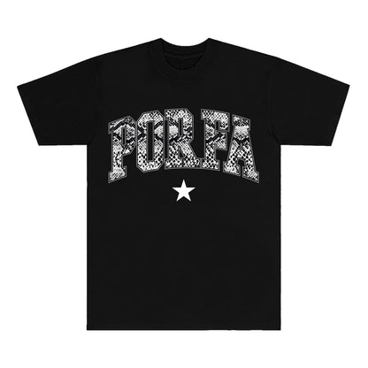 PORFA SNAKESKIN TEE - BLACK