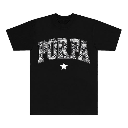 PORFA SNAKESKIN TEE - BLACK