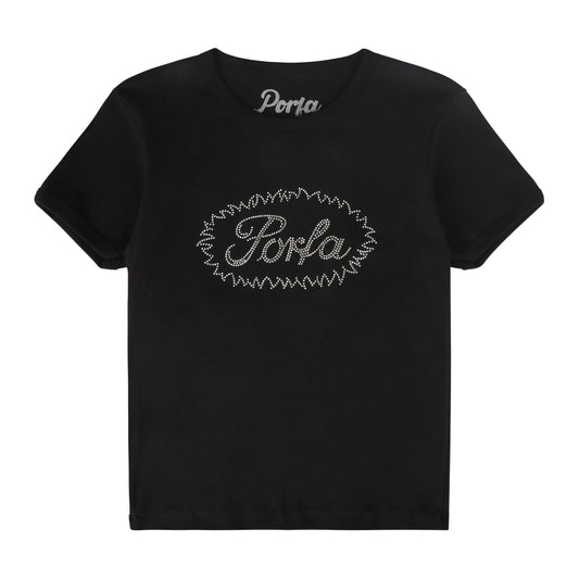 PORFA VIRGENCITA WOMENS RHINESTONE TEE