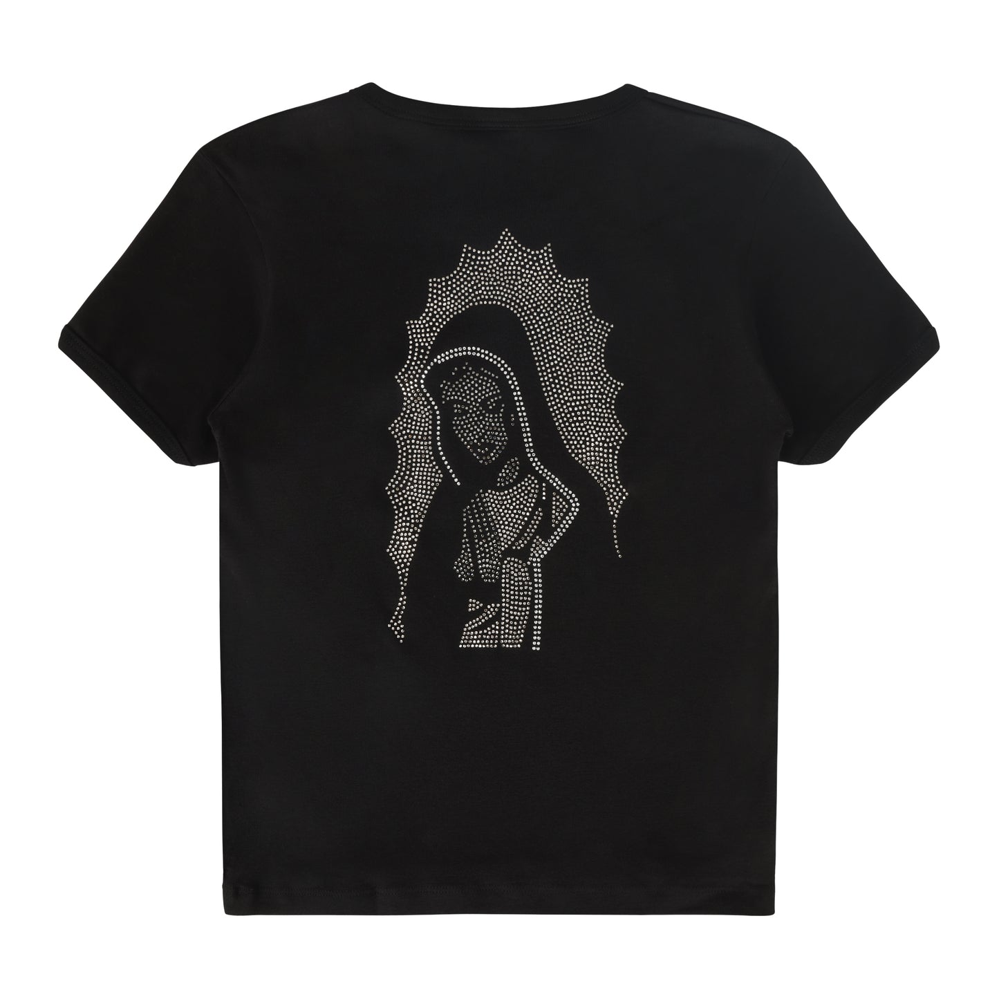 PORFA VIRGENCITA WOMENS RHINESTONE TEE