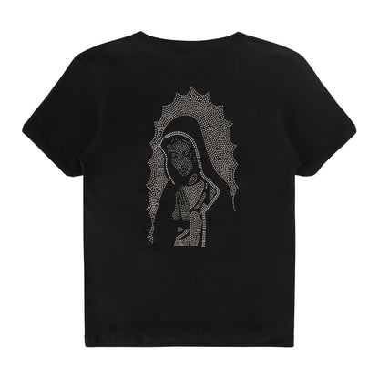 PORFA VIRGENCITA WOMENS RHINESTONE TEE
