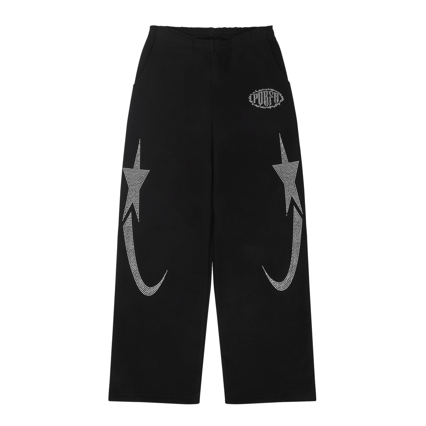 PORFA RHINESTONE JOGGERS - BLACK