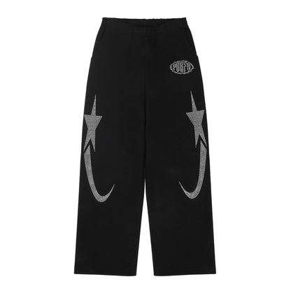 PORFA RHINESTONE JOGGERS - BLACK