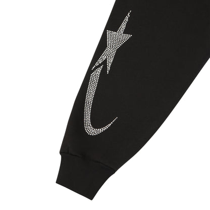 PORFA RHINESTONE HOODIE - BLACK