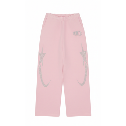 PORFA RHINESTONE JOGGERS - PINK