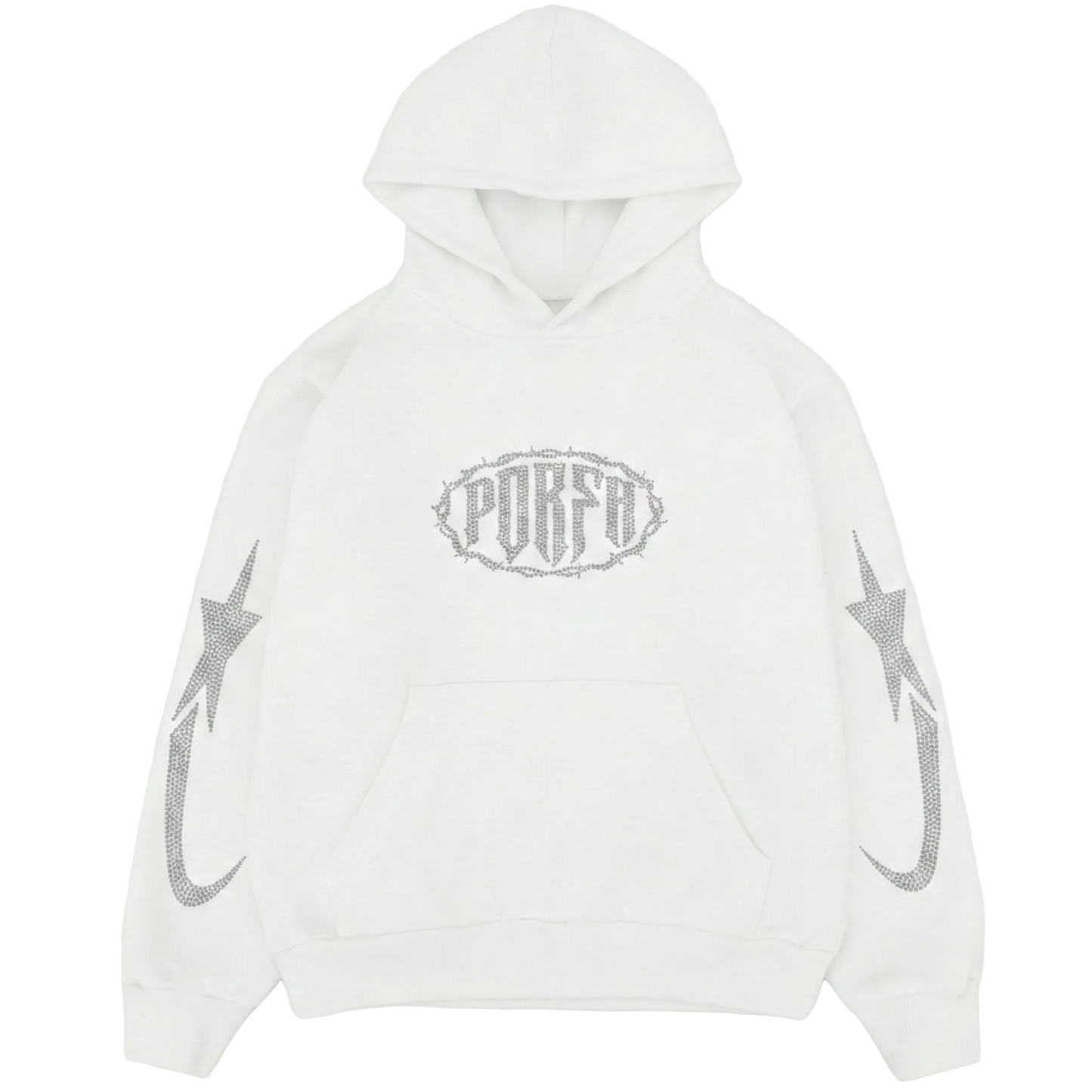 PORFA RHINESTONE HOODIE - WHITE