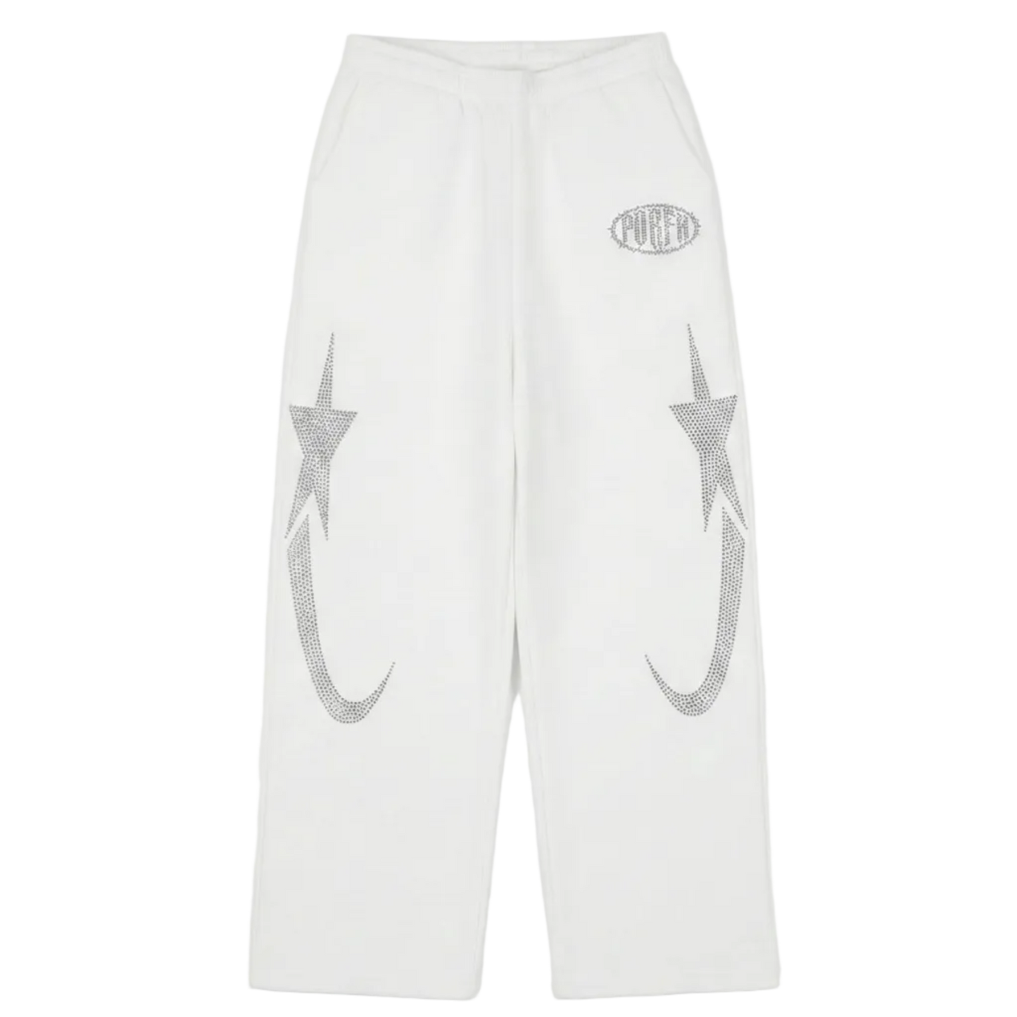 PORFA RHINESTONE JOGGERS - WHITE