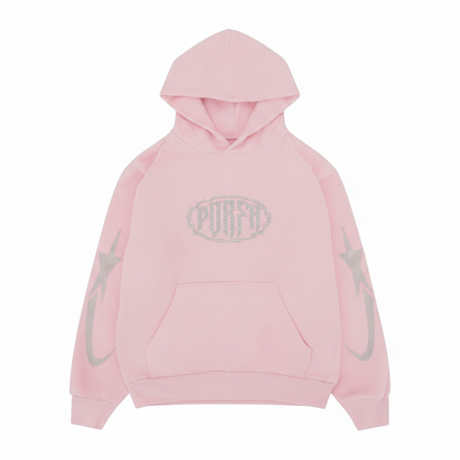 PORFA RHINESTONE HOODIE - PINK