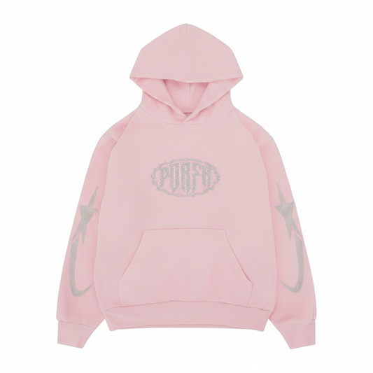 PORFA RHINESTONE HOODIE - PINK