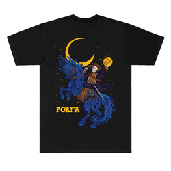 PORFA HORSEMAN TEE - BLACK