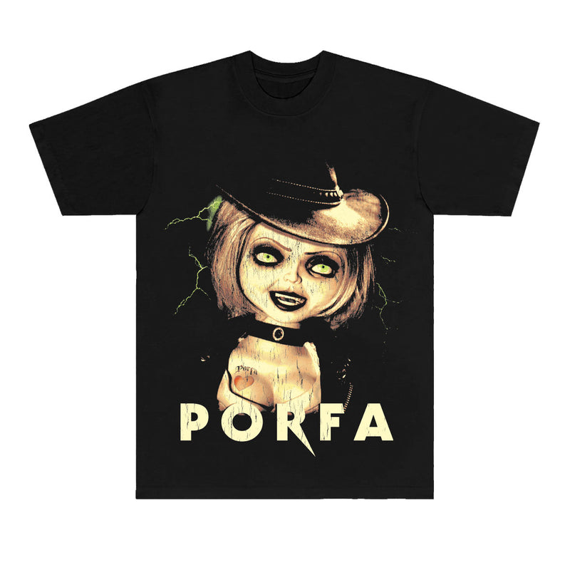 PORFA TIFFANY TEE - BLACK