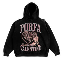 PORFA BE MY VALENTINE HOODIE - BLACK