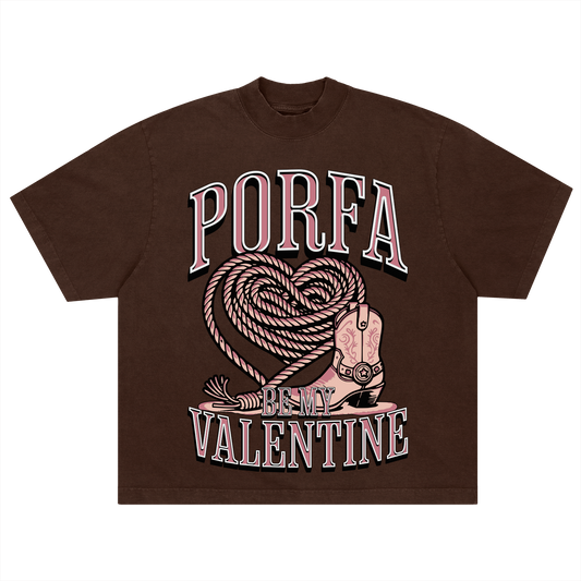 PORFA BE MY VALENTINE TEE - BROWN