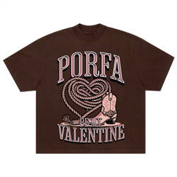 PORFA BE MY VALENTINE TEE - BROWN