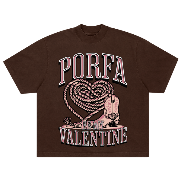 PORFA BE MY VALENTINE TEE - BROWN