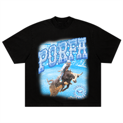PORFA RODEO TEE - BLACK