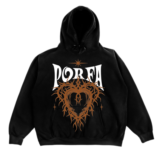 PORFA THORN HOODIE - BLACK