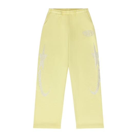 PORFA RHINESTONE JOGGERS - BUTTER YELLOW