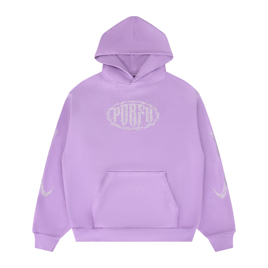 PORFA RHINESTONE HOODIE - LAVENDER