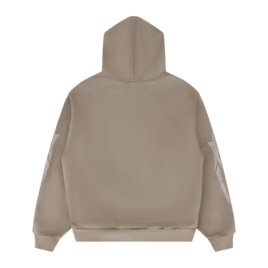 PORFA RHINESTONE HOODIE - MOCHA BROWN