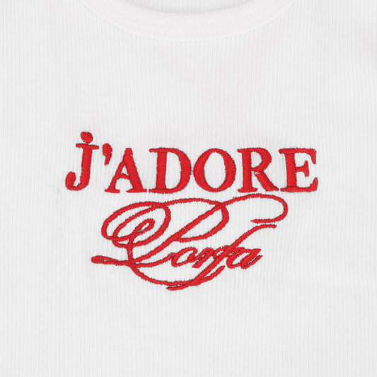 J’adore Embroided Ribbed Tank