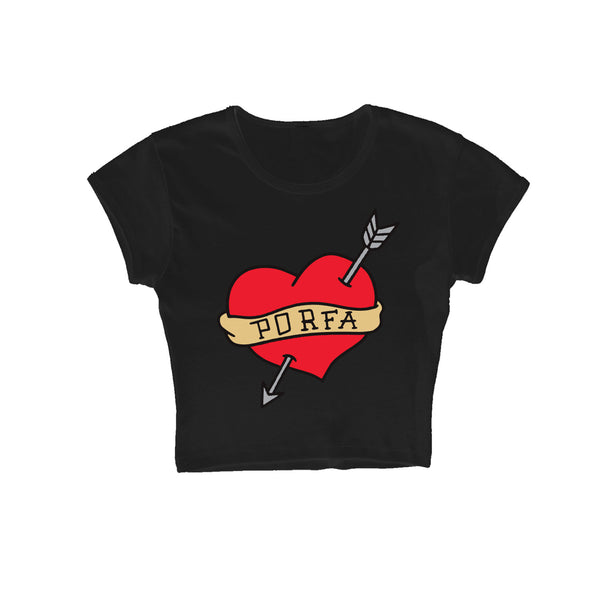 LOVESTRUCK CROPPED TEE - BLACK