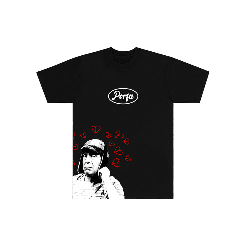 PORFA DON'T BREAK MY HEART TEE - BLACK